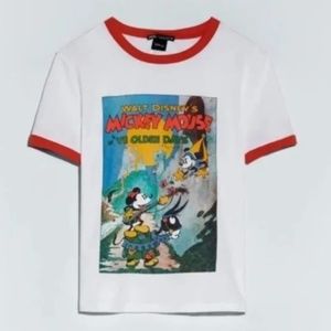 Zara Disney Mickey Mouse Minnie Mouse Graphic Tee Large